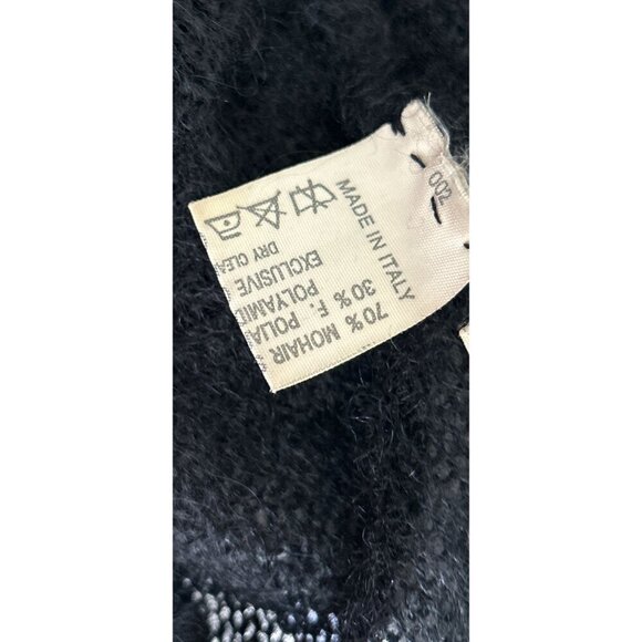 Vintage Capriccio Black Open Knit Sweater Womens Size S Soft Wool Blend Long Sle - Picture 12 of 12